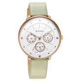 Titan Neo Women's Watch with Burgundy dial and Brass Solid Link Strap, 2651SM09
